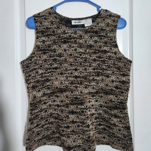 Units 90s Sleeveless Textured Shell Top Sleeveless Size Medium - Picture 1 of 4